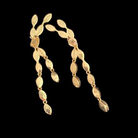 Baublebar Crystal Statement Stud Earrings Gold Tone Setting Long Dangles - Picture 4 of 8